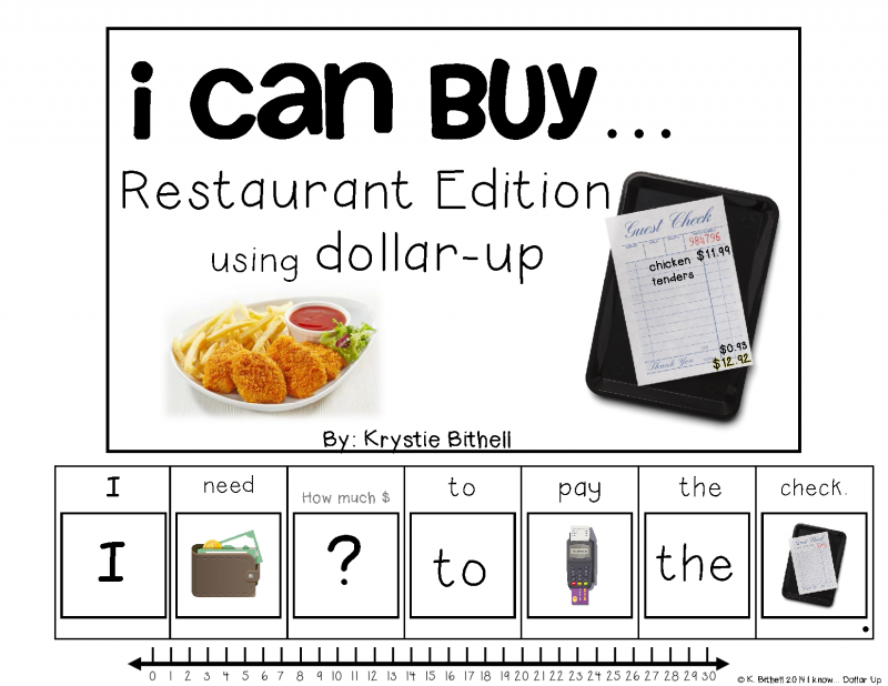 Practice the next dollar up technique when paying a restaurant bill with this fun and engaging adapted book designed for students with special needs. 